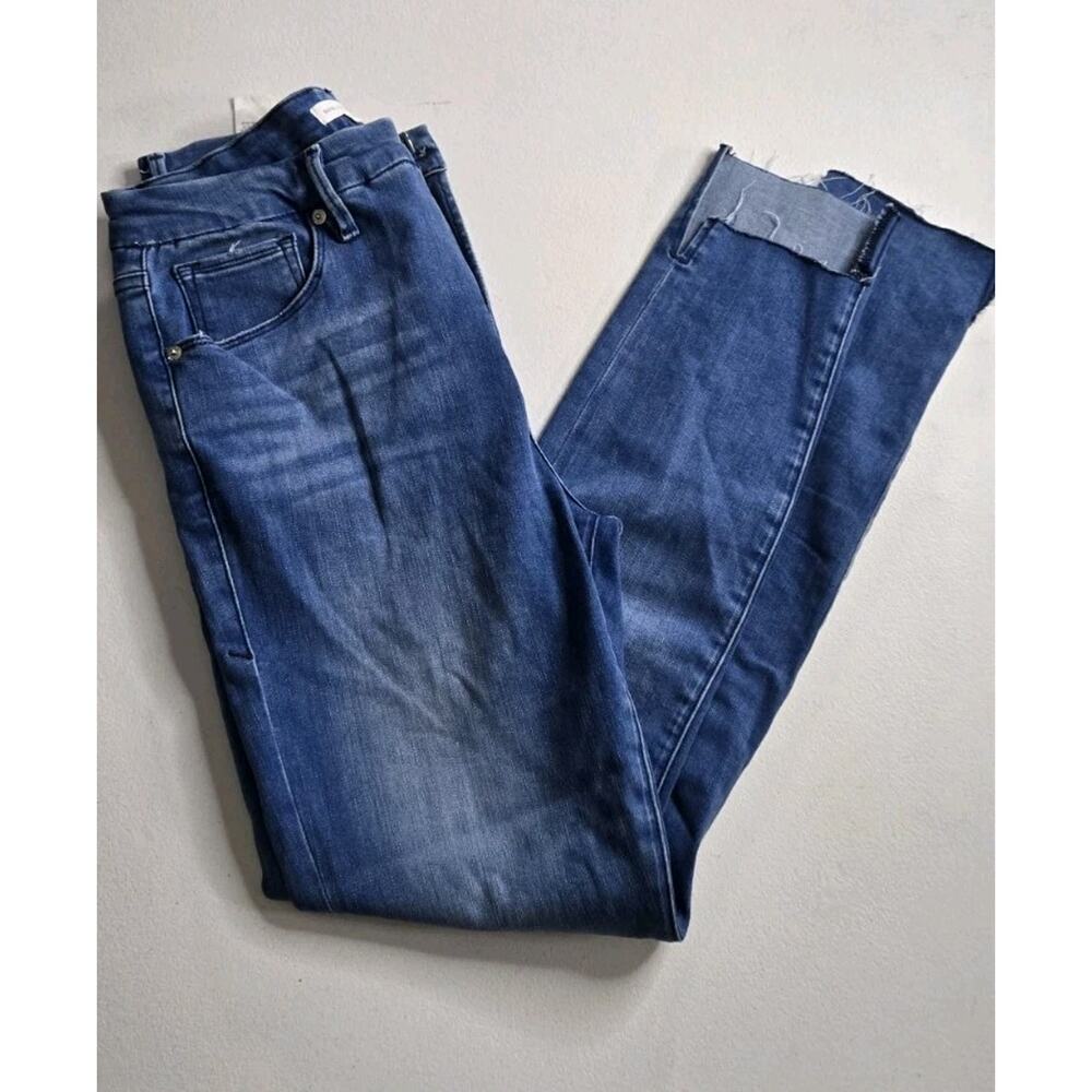 Good American Jeans Womens Plus Size 8 Good Legs High Rise Skinny Fray Hem Blue